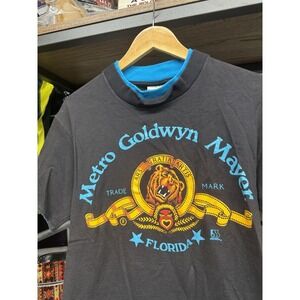 Vintage 90s Metro Goldwyn Mayer Florida MGM Studios Ringer T Shirt Size Medium